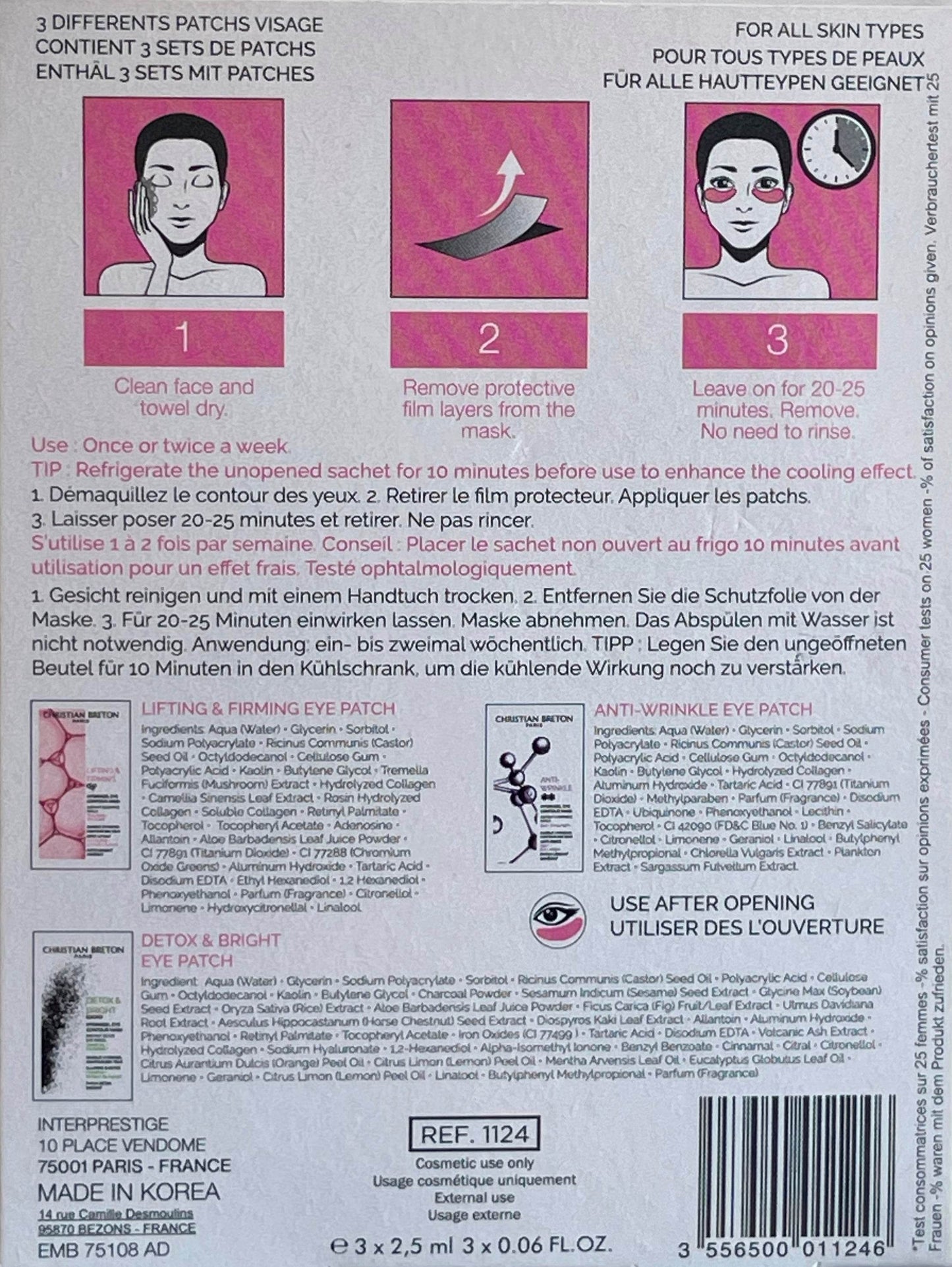 Christian BRETON | 3 Different Eye Patches 3 x 2.5ml - StyleOcean Limited