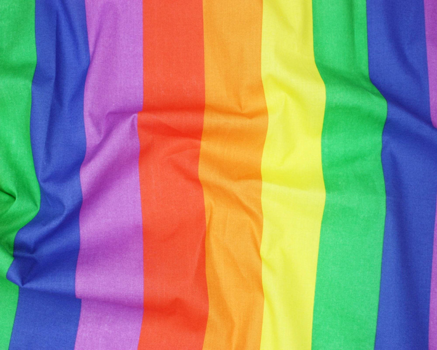 Polycotton Fabric Colourful Rainbow | Small/ Medium/ Large Stripe 45” (114cm) wide - StyleOcean Limited