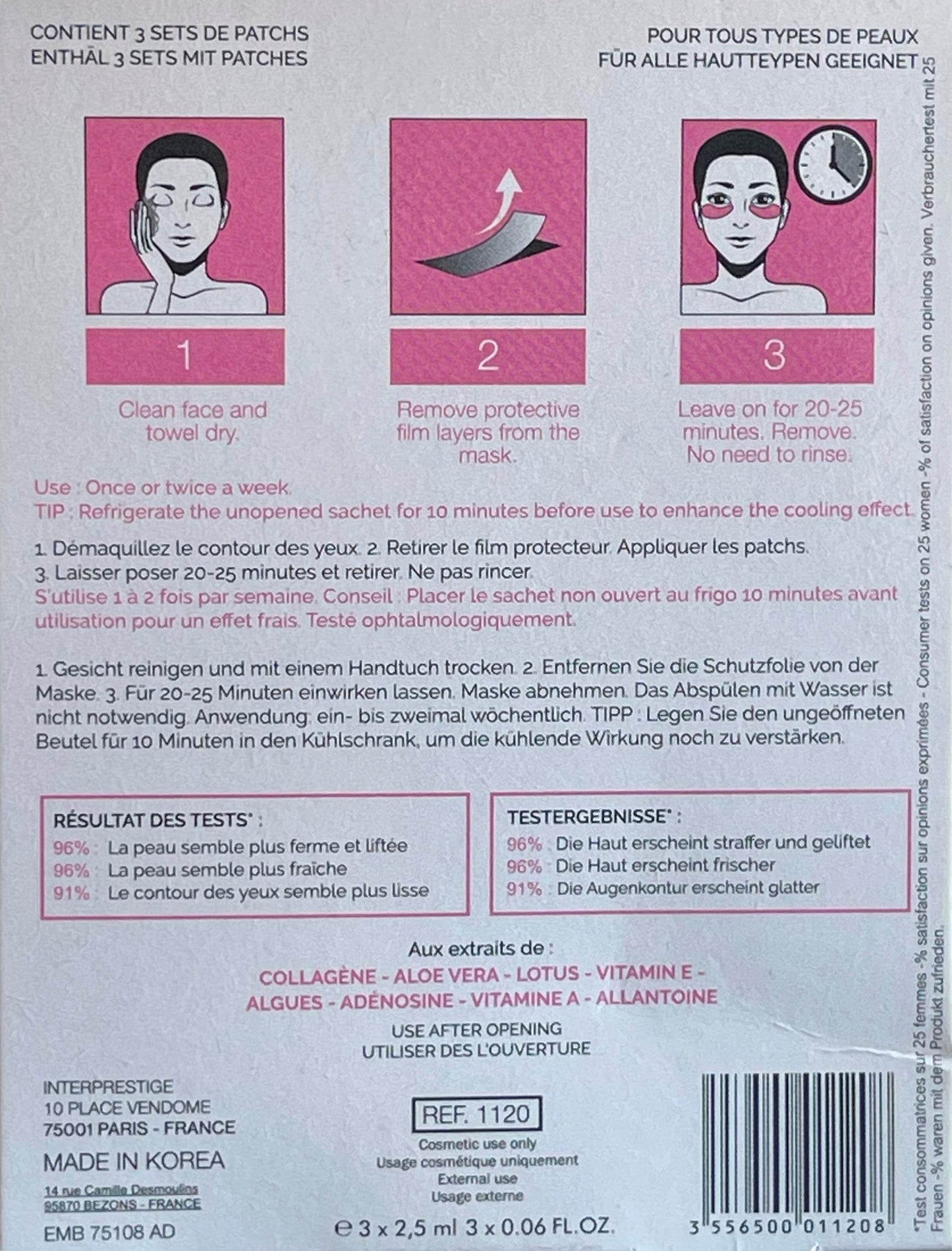 Christian BRETON | Lifting & Firming Hydrogel Eye Contour Mask 3 x 2.5ml - StyleOcean Limited