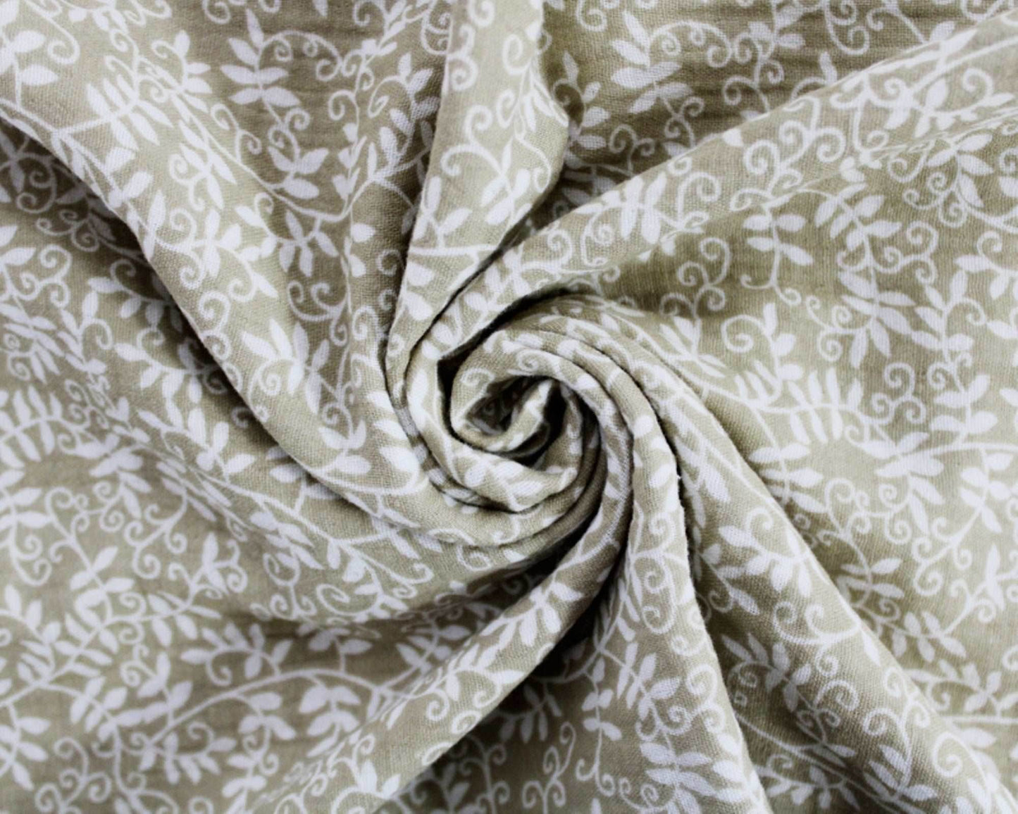 Swirly Ivy Double Gauze Fabric | 52'' (132cm) Wide | 100% Cotton - StyleOcean Limited