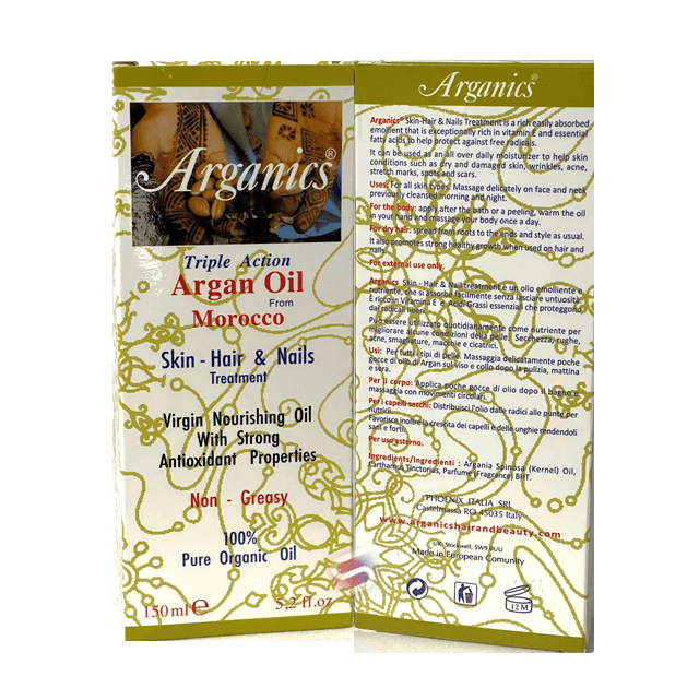 Arganics | TRIPLE ACTION ARGAN OIL from MOROCCO for SKIN, HAIR and NAILS Treatment 150ml - StyleOcean Limited