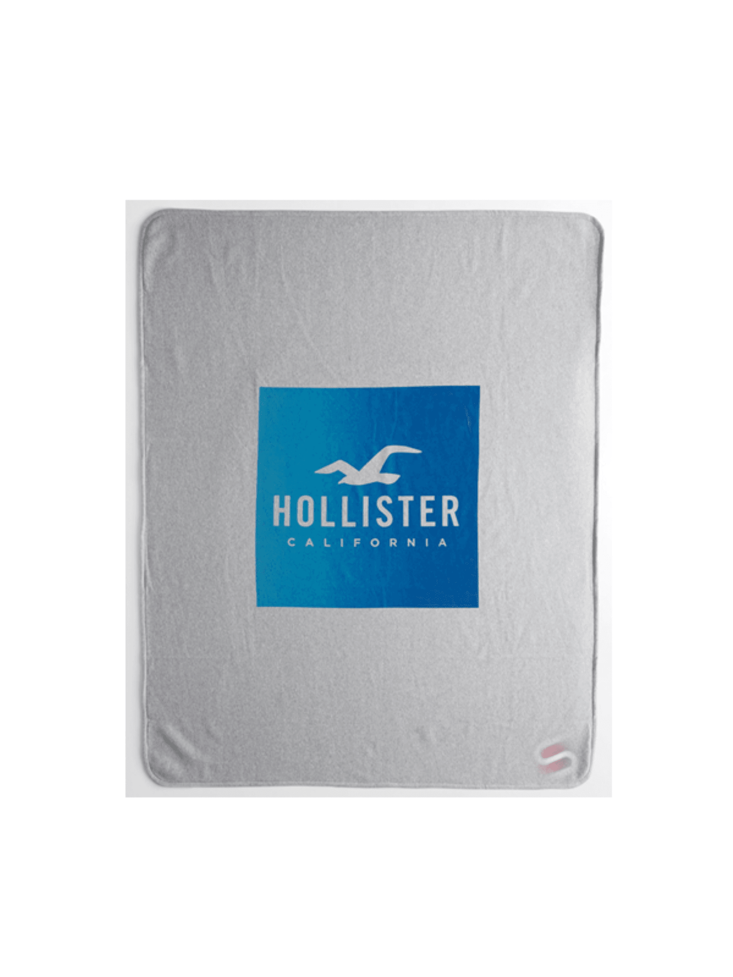 Hollister | CALIFORNIA LOGO BLANKET Plush Throw | Grey & Blue Ombre 60"x 48''