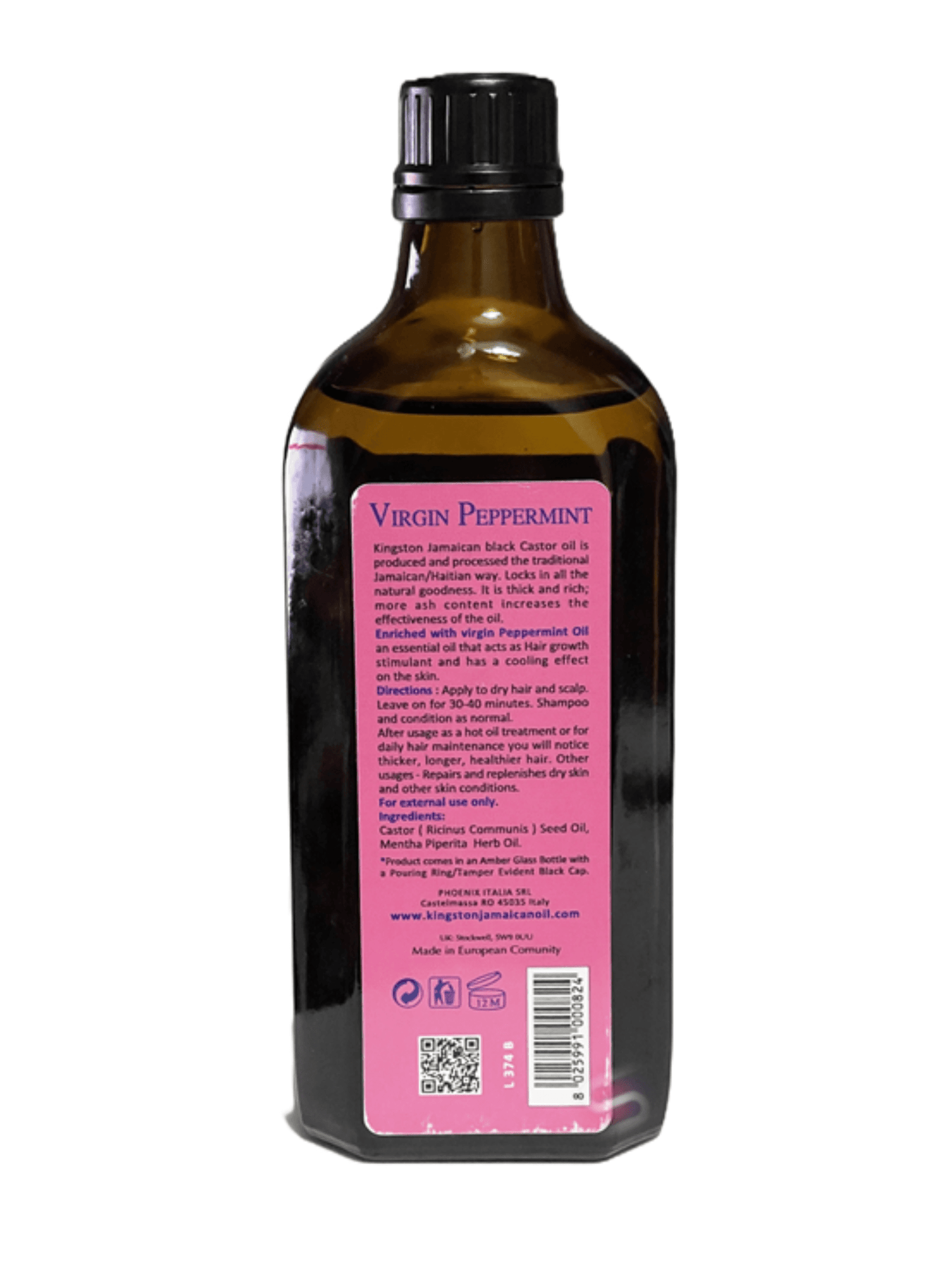 KINGSTON The Original Authentic Jamaican Black Castor Oil VIRGIN PEPPERMENT 220ml - StyleOcean Limited