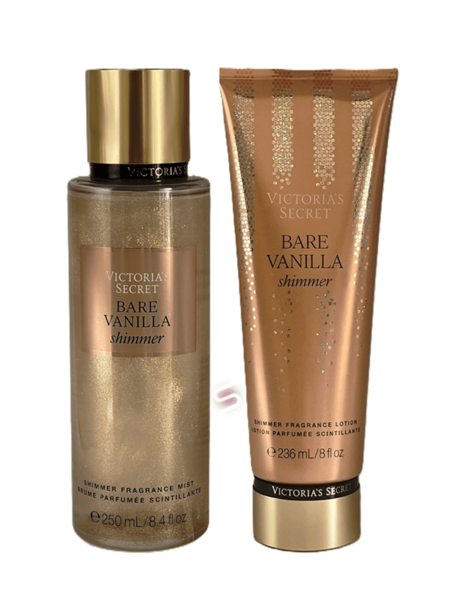 Victoria's Secret BARE VANILLA Shimmer Fragrance Mist & Lotion Duo 250ml - StyleOcean Limited