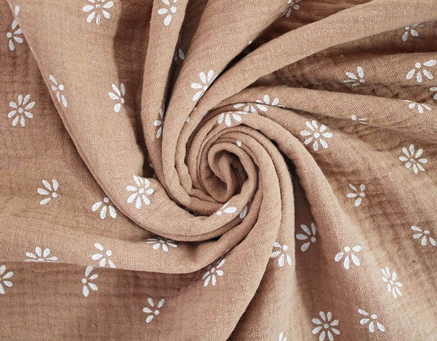 Wild Daisies Double Gauze Fabric | 51'' (130cm) Wide | 100% Cotton - StyleOcean Limited