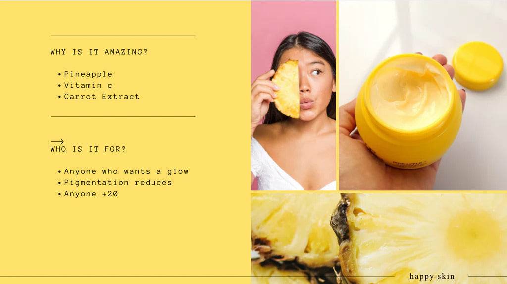 VEGAN by Happy Skin | Pineapple + Vitamin C Day & Night Moisturiser 50ml - StyleOcean Limited