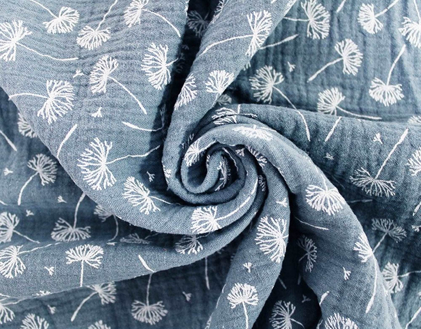 Wild Dandelions Double Gauze Fabric | 51'' (130cm) Wide | 100% Cotton - StyleOcean Limited