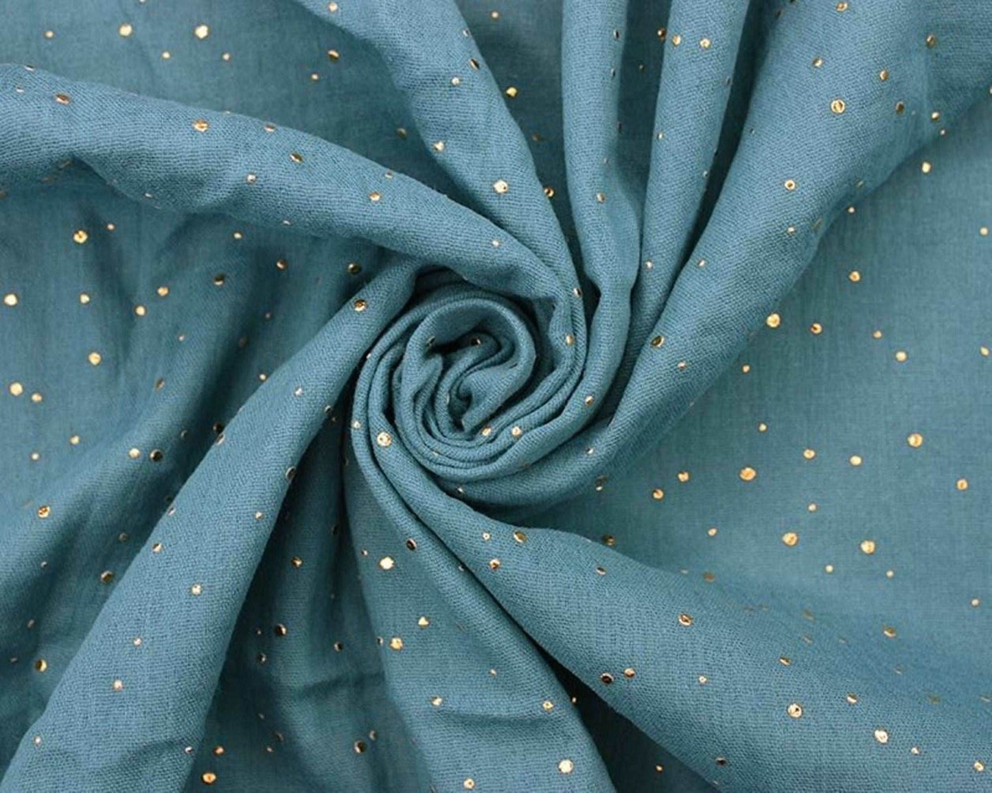 Gold Speckled Double Gauze Muslin | 54'' (137cm) Wide | 100% Cotton - StyleOcean Limited