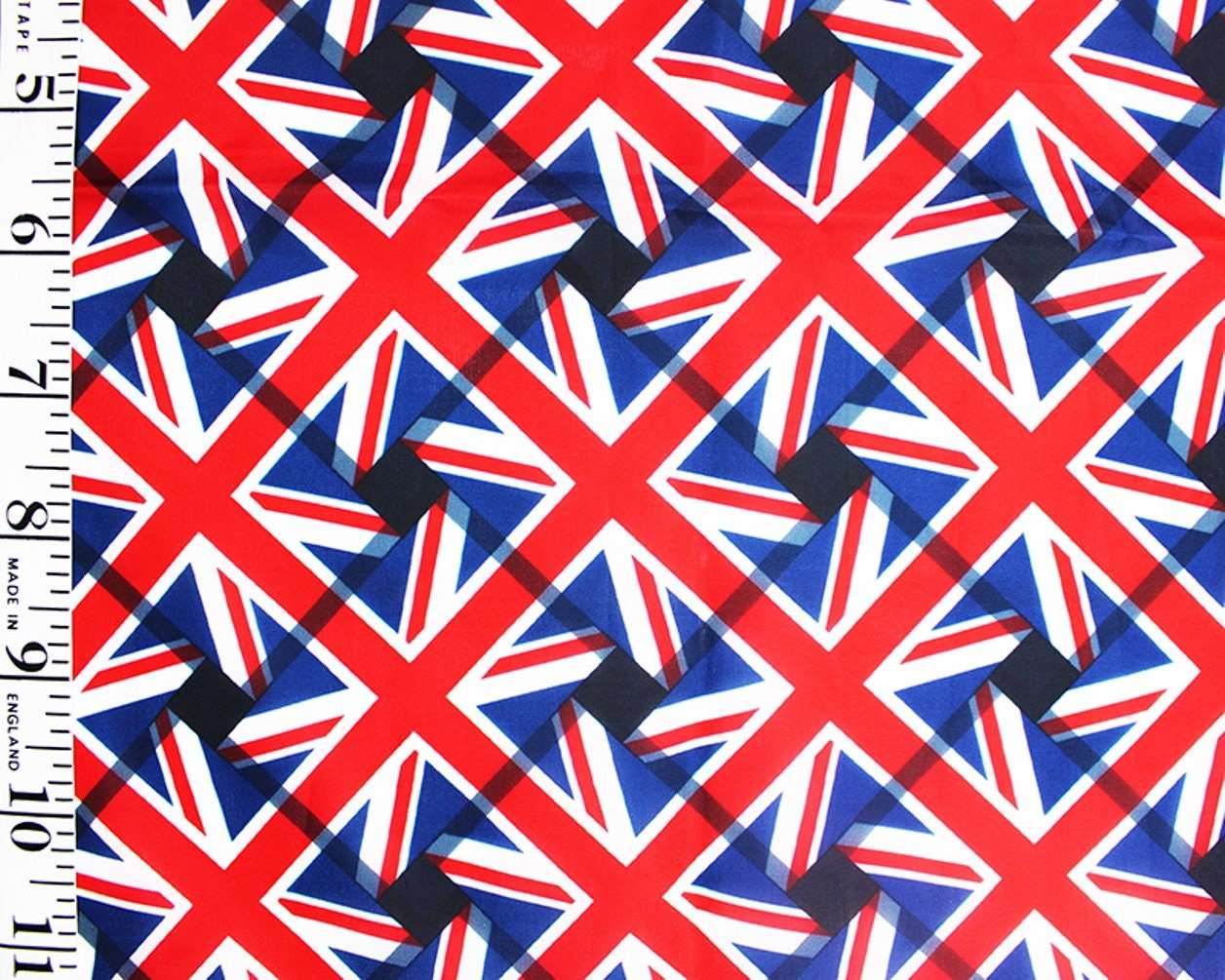 Polyester Lining Fabric | UNION JACK | Tartan/ Collage Style 58'' (148cm) Wide - StyleOcean Limited