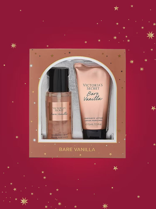 Victoria's Secret BARE VANILLA 2 Piece Body Mist and Lotion Gift Set