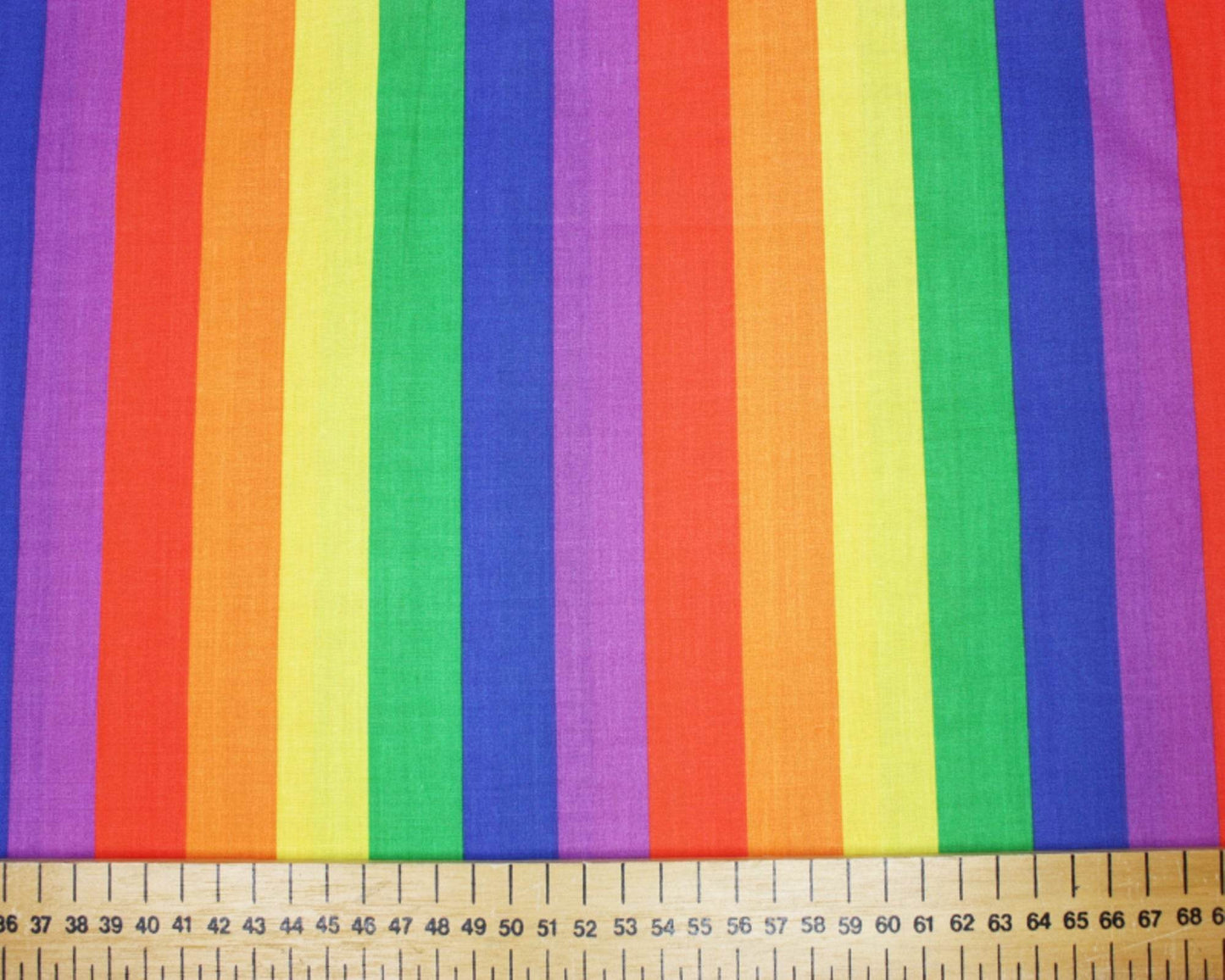 Polycotton Fabric Colourful Rainbow | Small/ Medium/ Large Stripe 45” (114cm) wide - StyleOcean Limited