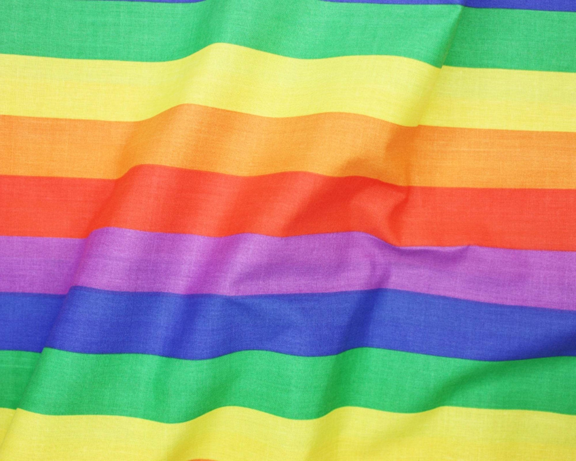 Polycotton Fabric Colourful Rainbow | Small/ Medium/ Large Stripe 45” (114cm) wide - StyleOcean Limited