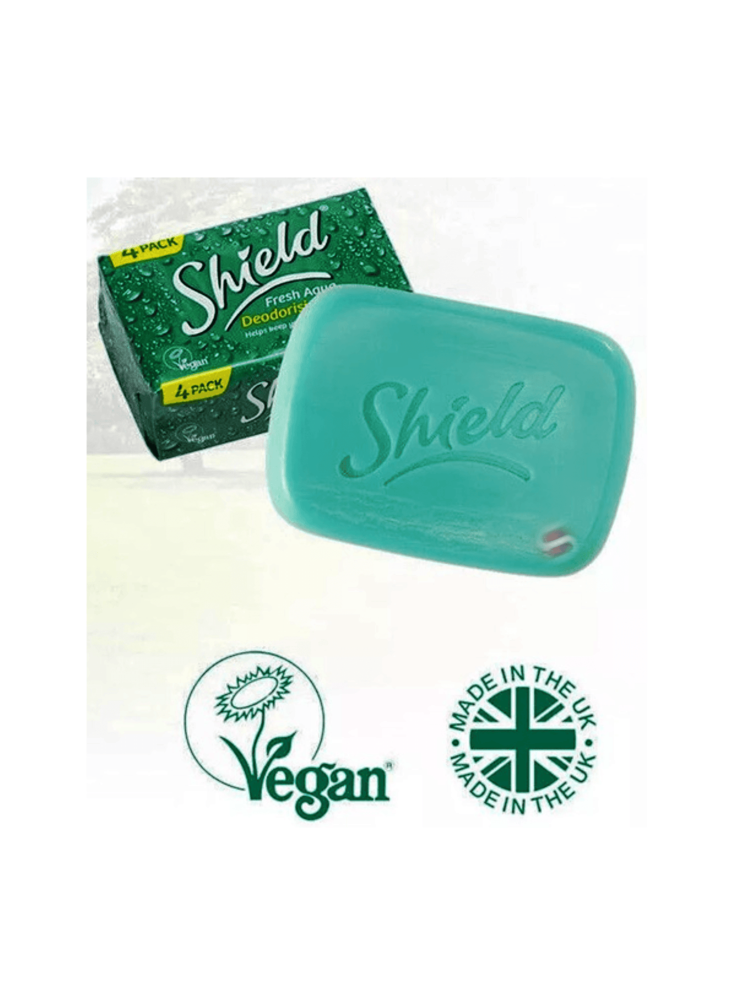 Shield | FRESH AQUA | Deodorising Soap 4 x 115g - StyleOcean Limited