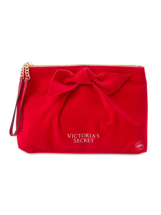 Victoria's Secret | RED VELVET GLAM | Make Up Bag Wristlet Clutch Cosmetic Case