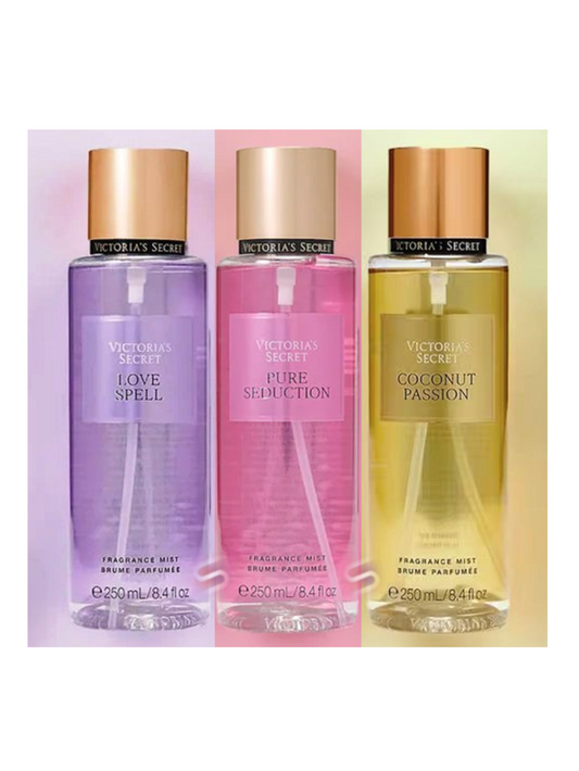 Victoria's Secret | LOVE SPELL + PURE SEDUCTION + COCONUT PASSION | Fragrance Mist Trio Set 250ml each