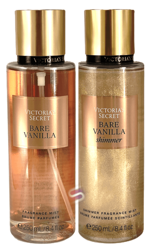 Victoria's Secret BARE VANILLA Fragrance Mist & Shimmer Mist Duo 250ml each - StyleOcean Limited