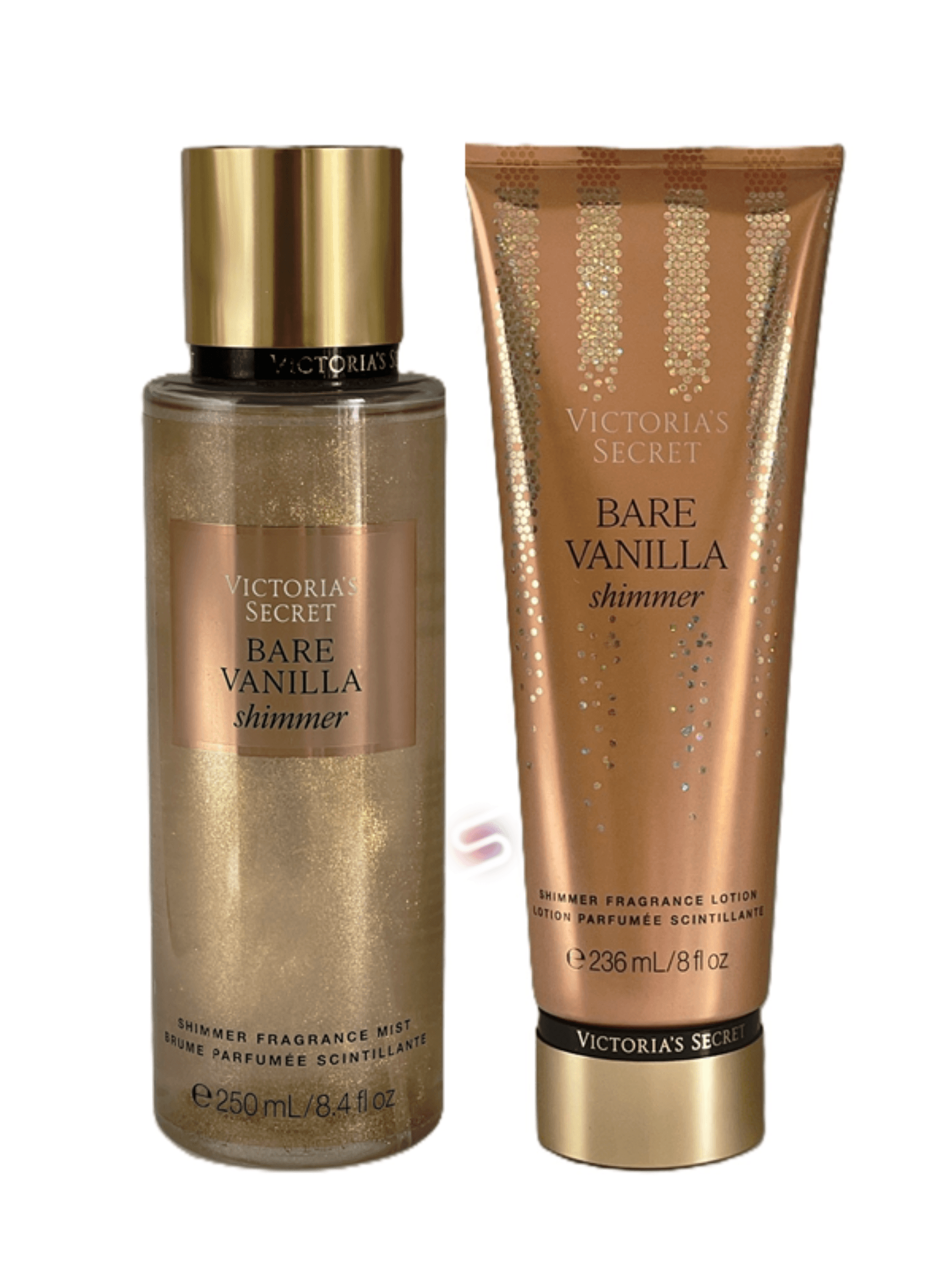 Victoria's Secret BARE VANILLA Shimmer Fragrance Mist & Lotion Duo 250ml - StyleOcean Limited