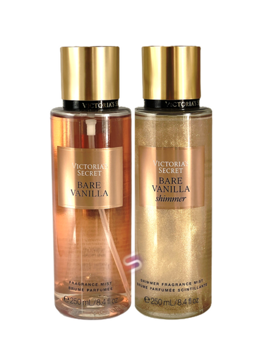 Victoria's Secret BARE VANILLA Fragrance Mist & Shimmer Mist Duo 250ml each
