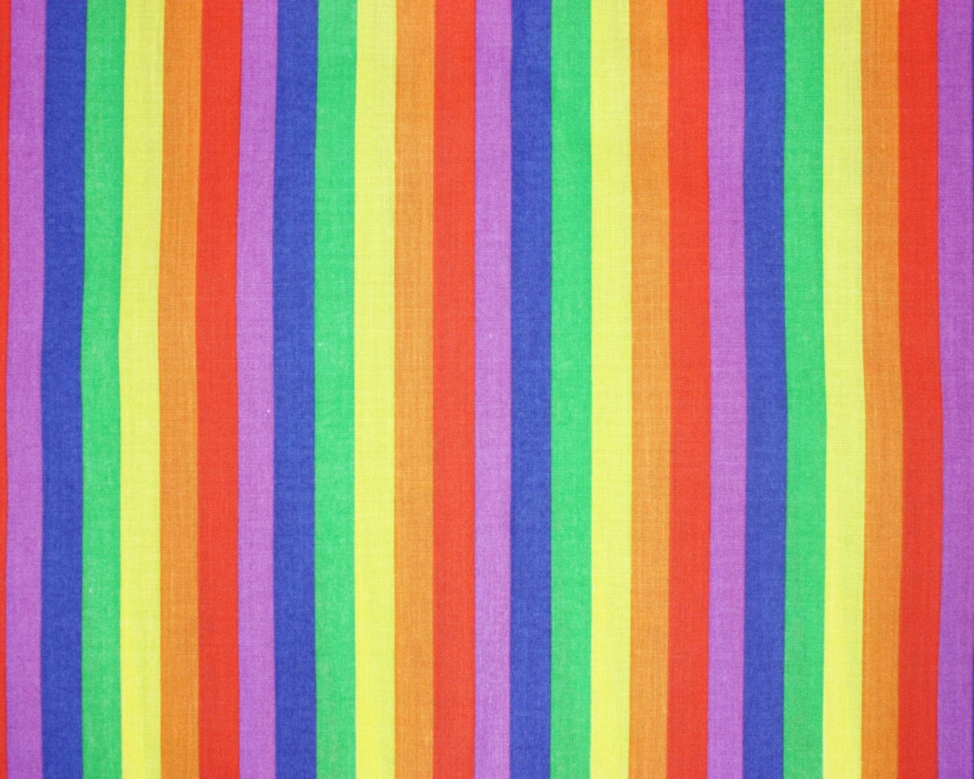 Polycotton Fabric Colourful Rainbow | Small/ Medium/ Large Stripe 45” (114cm) wide - StyleOcean Limited
