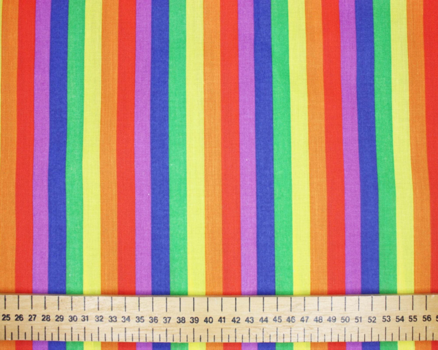Polycotton Fabric Colourful Rainbow | Small/ Medium/ Large Stripe 45” (114cm) wide - StyleOcean Limited
